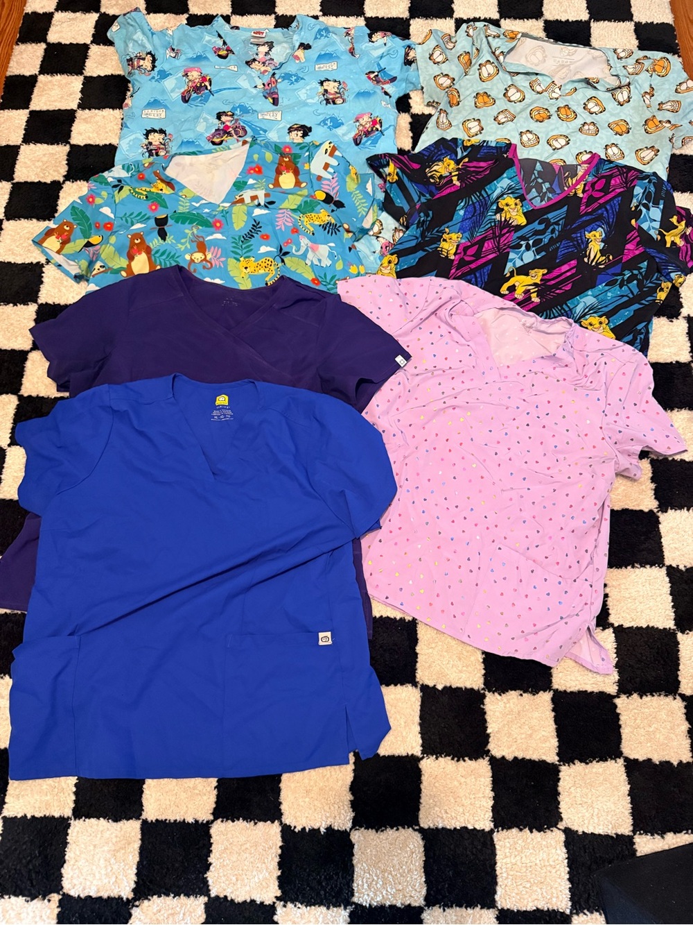 Mixed Women's Scrub Tops - Bright Prints & Solids